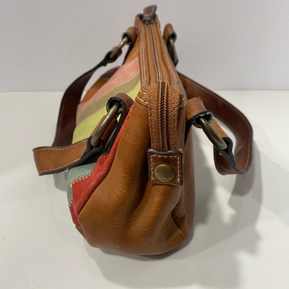 Fossil 90’s Y2K Leather Color Block Hobo Shoulder Bag - Picture 7 of 8